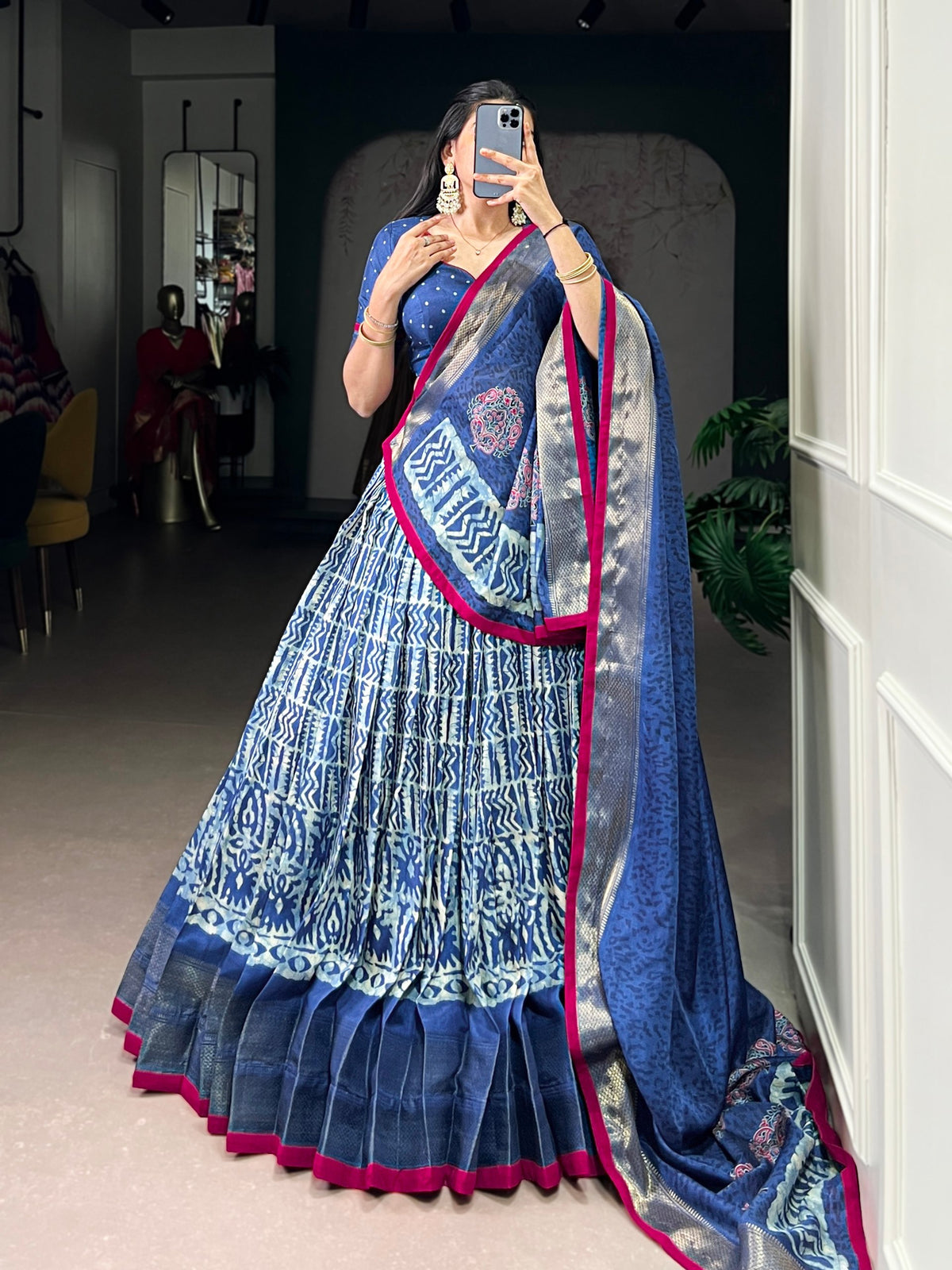 Jagraa Vichitra Silk Printed Lehenga Choli Set with Dupatta