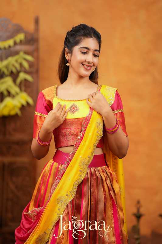 Nitya Tissue Silk Multi Lehenga Set For Festival