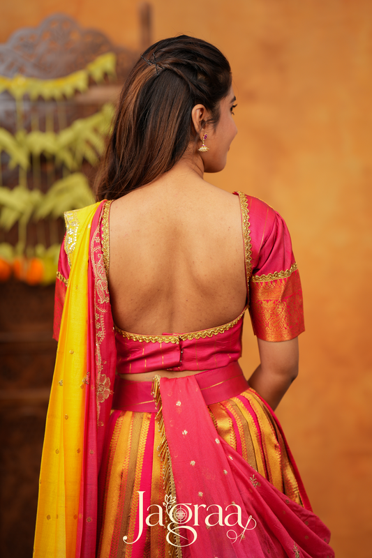 Nitya Tissue Silk Multi Lehenga Set For Festival