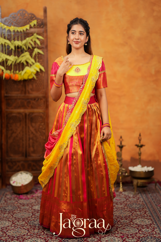 Nitya Tissue Silk Multi Lehenga Set For Festival