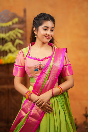 Radhasakhi Handloom Half Saree For Festive Charm