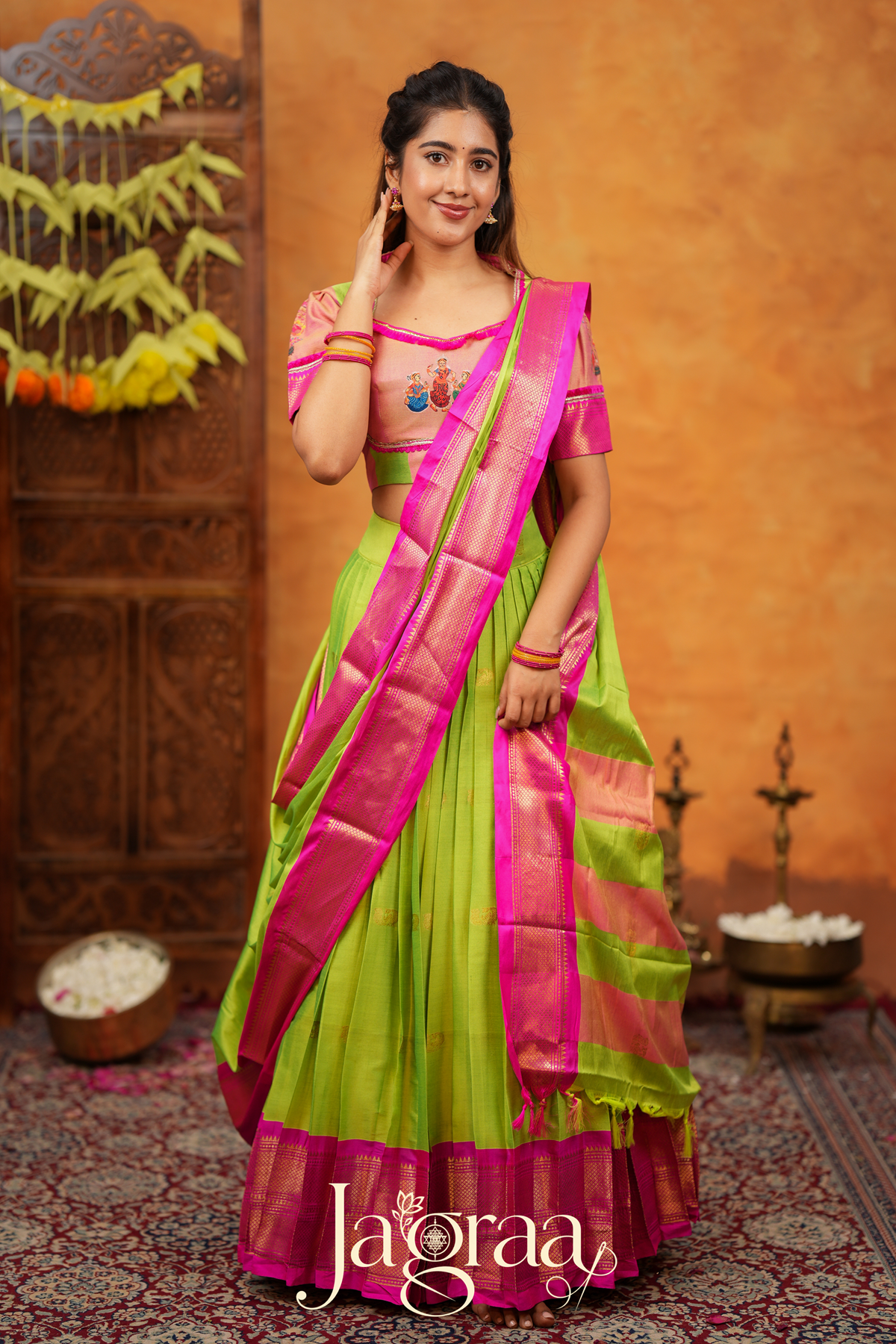 Radhasakhi Handloom Half Saree For Festive Charm