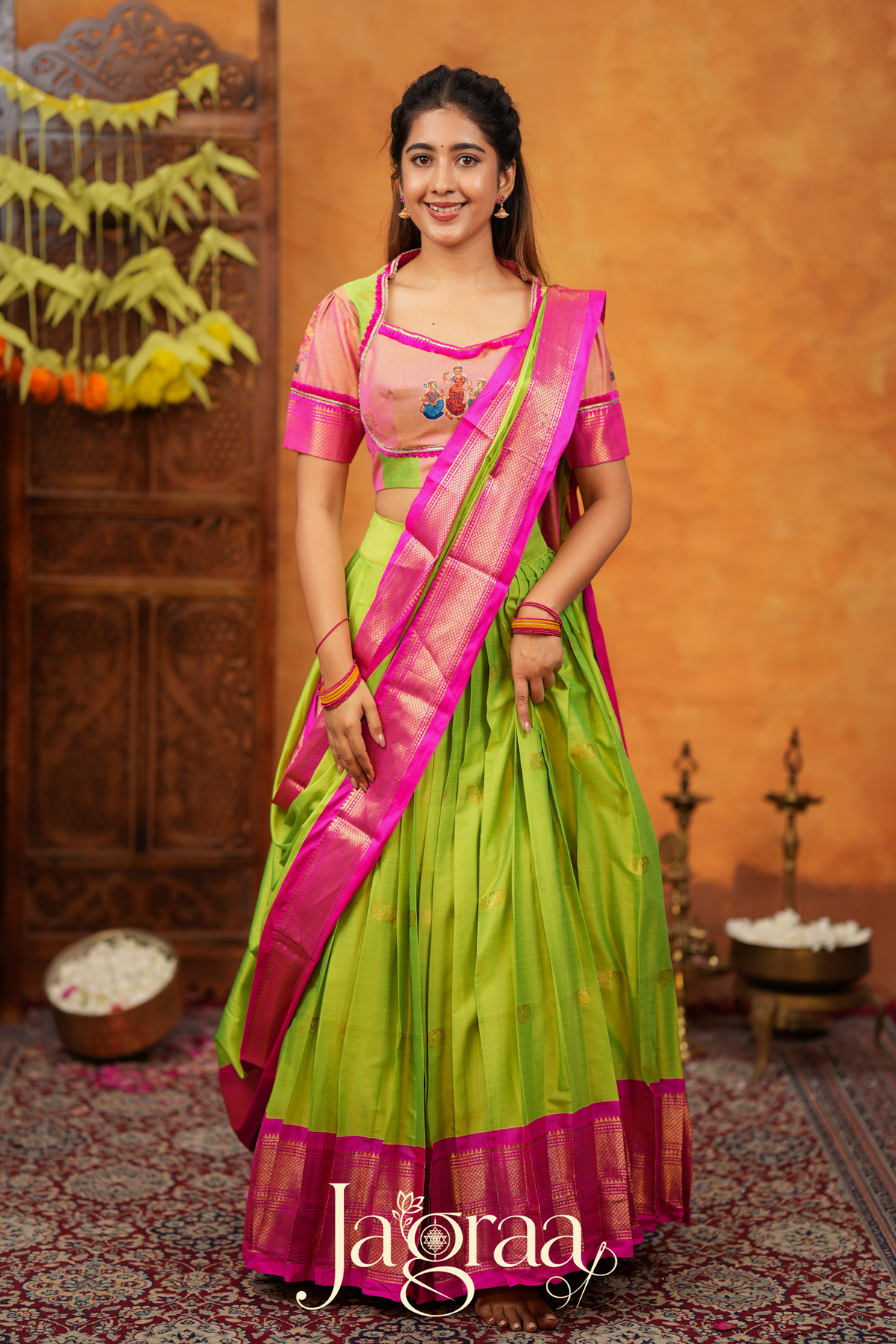 Radhasakhi Handloom Half Saree For Festive Charm
