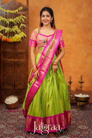 Radhasakhi Handloom Half Saree For Festive Charm
