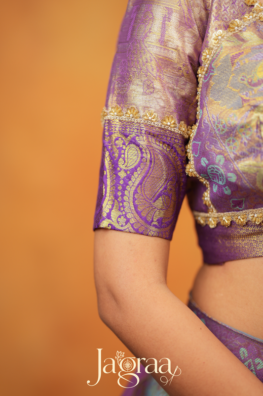 Shreeyukta Soft Silk Lehenga Set in Greyish Blue for Stylish Occasions