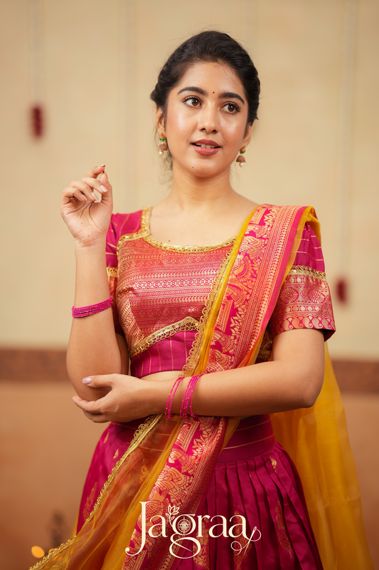Sumana Bridal Wear Silk Panelled Lehenga Set