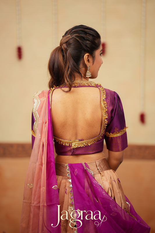 Sundari Beige / Light Copper Lehenga Set for Elegant Celebrations