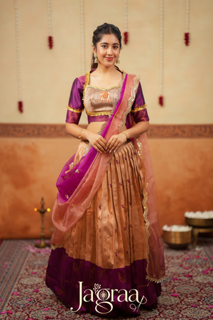 Sundari Beige / Light Copper Lehenga Set for Elegant Celebrations
