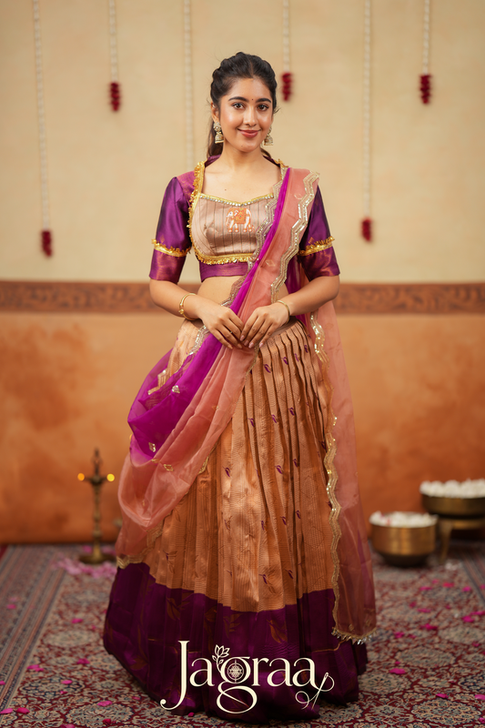 Sundari Beige / Light Copper Lehenga Set for Elegant Celebrations