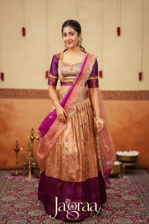 Sundari Beige / Light Copper Lehenga Set for Elegant Celebrations