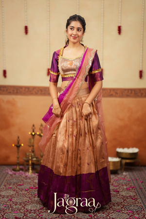 Sundari Beige / Light Copper Lehenga Set for Elegant Celebrations
