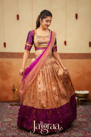 Sundari Beige / Light Copper Lehenga Set for Elegant Celebrations