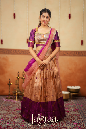 Sundari Beige / Light Copper Lehenga Set for Elegant Celebrations