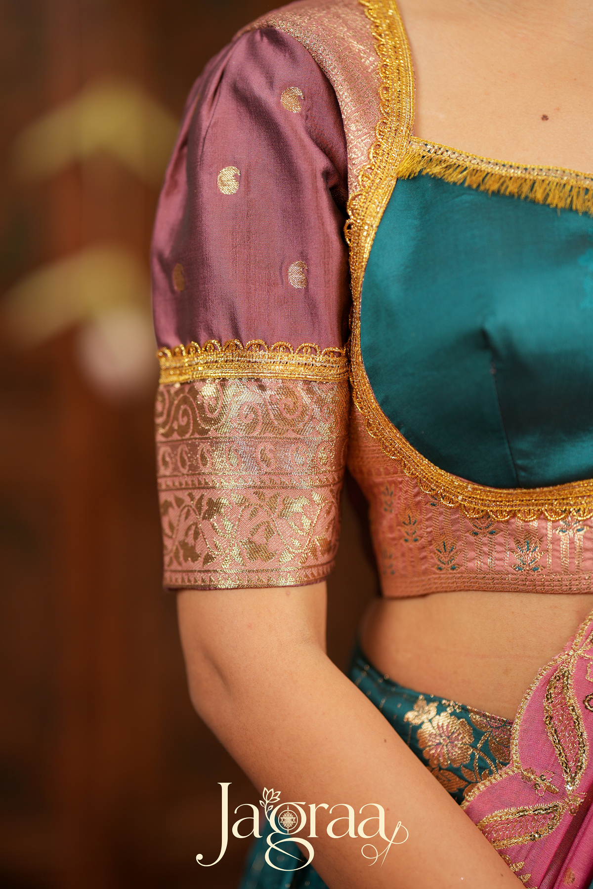 Chanchala | Teal Blue & Pink Traditional Lehenga Choli Set