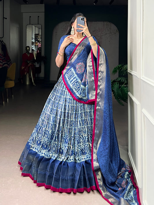 Jagraa Vichitra Silk Printed Lehenga Choli Set with Dupatta