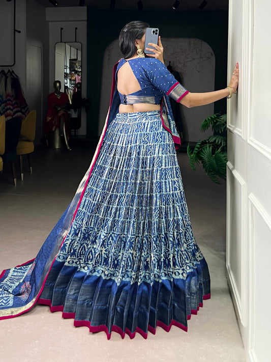 Jagraa Vichitra Silk Printed Lehenga Choli Set with Dupatta