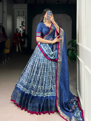 Jagraa Vichitra Silk Printed Lehenga Choli Set with Dupatta