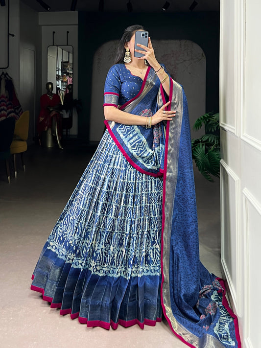 Jagraa Vichitra Silk Printed Lehenga Choli Set with Dupatta