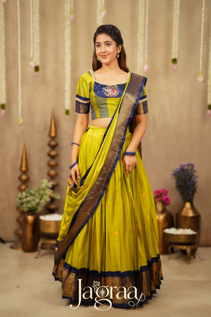 Esverylaxmi Premium Art Silk 2-In-1 Half Lehenga Saree