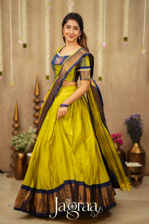 Esverylaxmi Premium Art Silk 2-In-1 Half Lehenga Saree