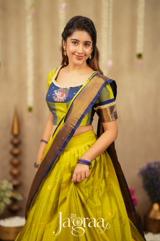 Esverylaxmi Premium Art Silk 2-In-1 Half Lehenga Saree