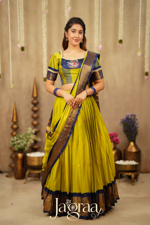 Esverylaxmi Premium Art Silk 2-In-1 Half Lehenga Saree