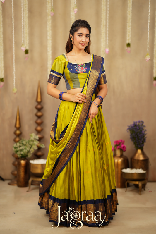 Esverylaxmi Premium Art Silk 2-In-1 Half Lehenga Saree