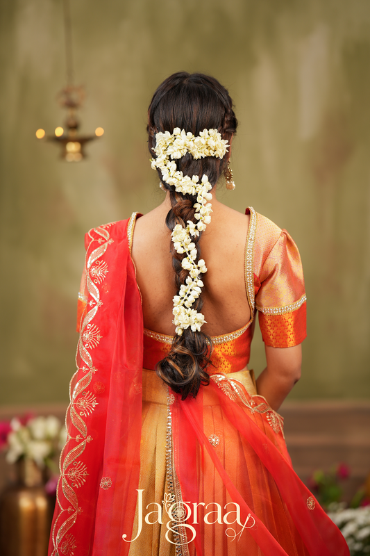 Harivalbha | Golden Tissue Silk Festival Wear Lehenga Set