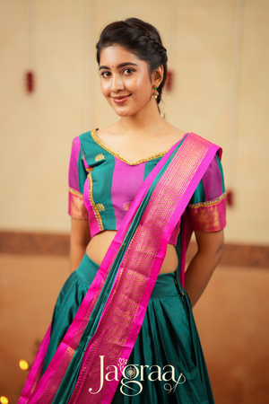 Kalyani 2-in-1 Half Saree, Lehenga with Blouse Set