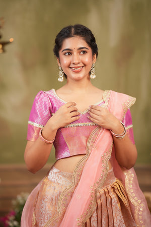 Laxmi Premium Silk Pink Lehenga Set