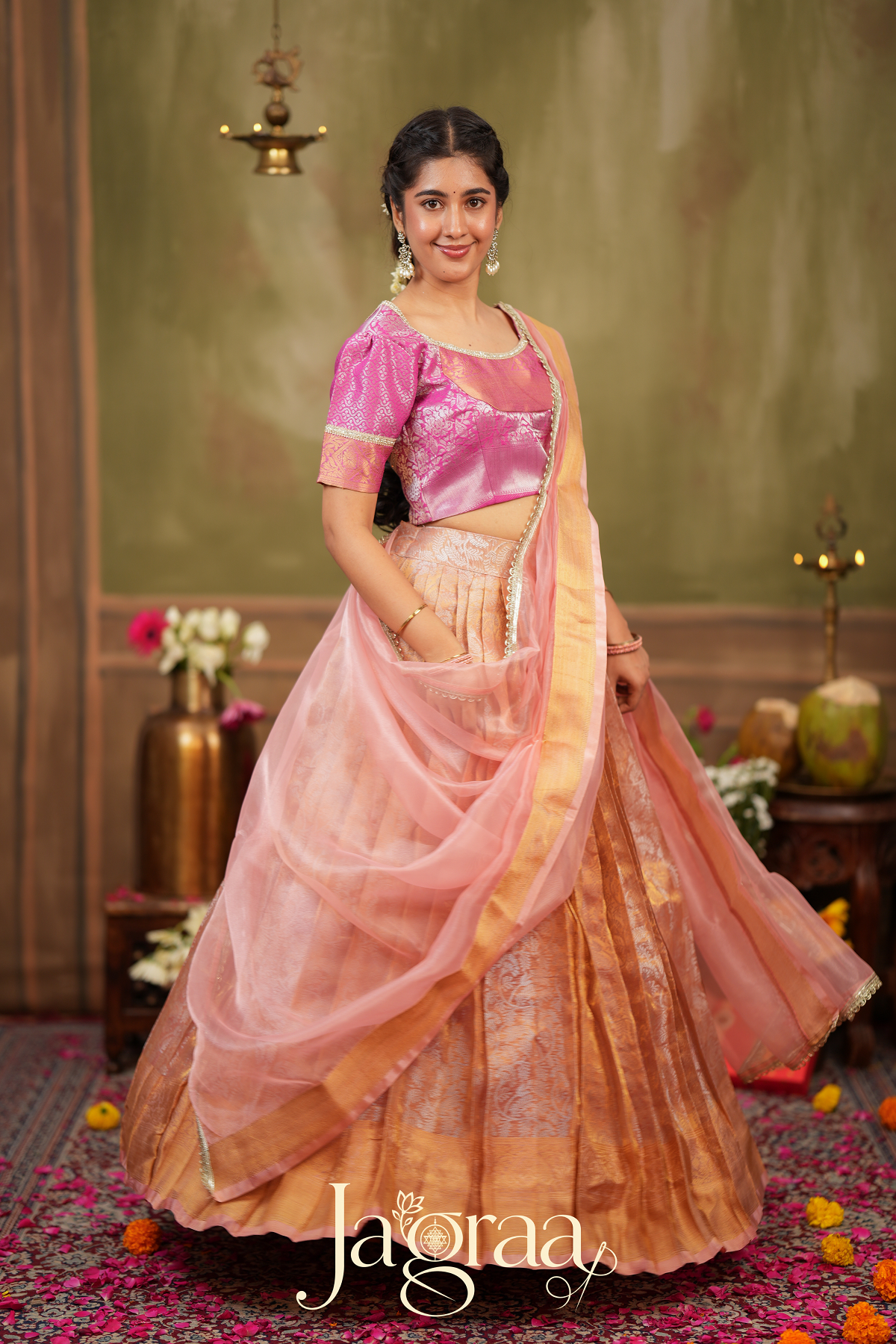 Laxmi Premium Silk Pink Lehenga Set