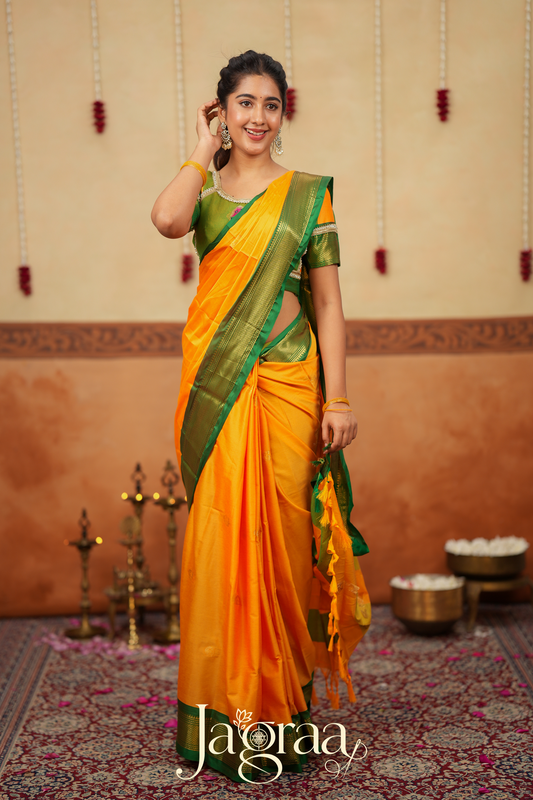Mangala 2-In-1 Handloom Half Saree, Lehenga with Blouse