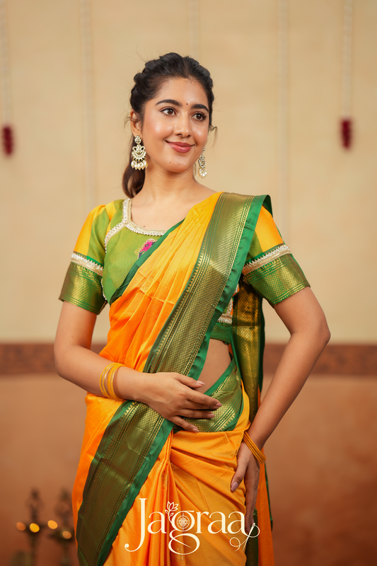 Mangala 2-In-1 Handloom Half Saree, Lehenga with Blouse