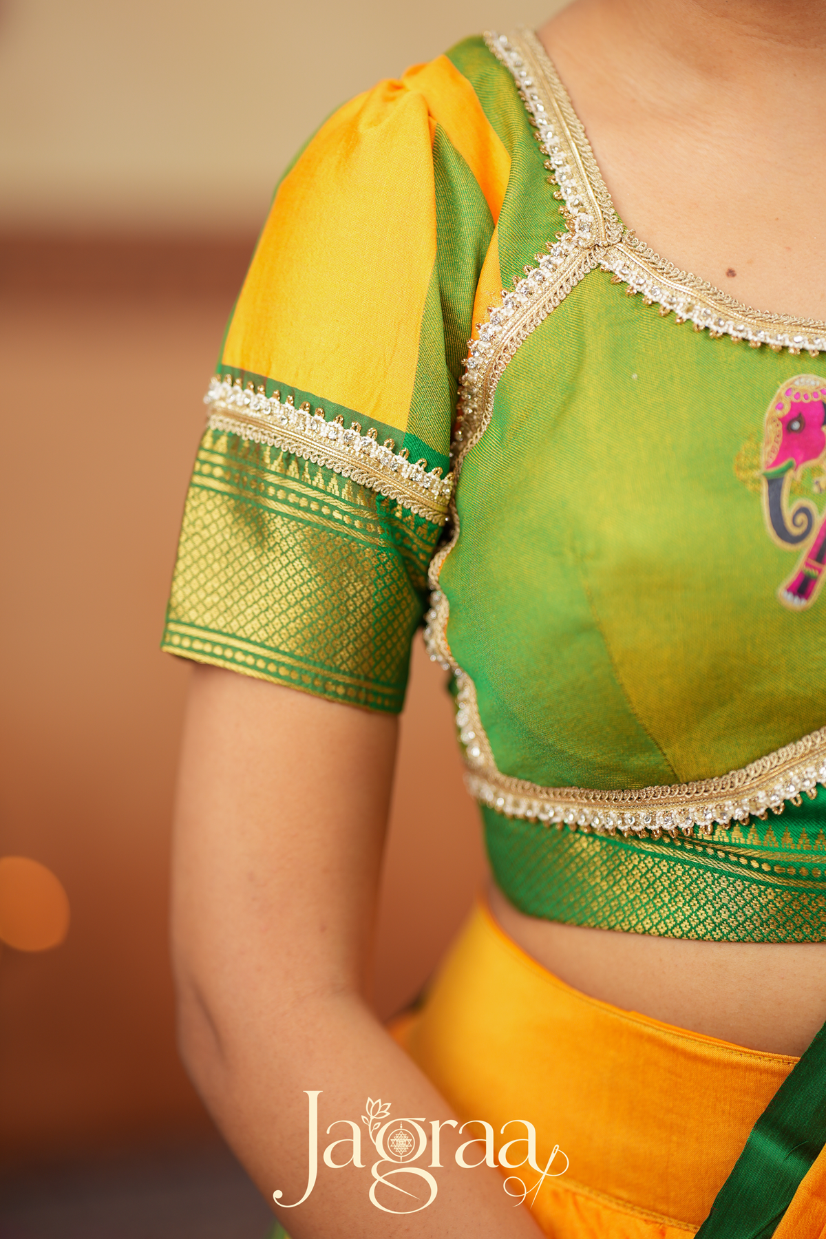 Mangala 2-In-1 Handloom Half Saree, Lehenga with Blouse