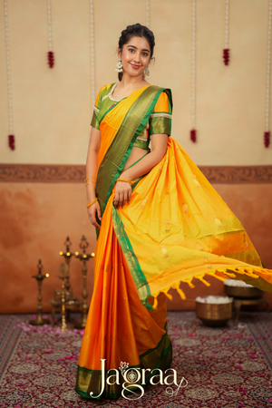 Mangala 2-In-1 Handloom Half Saree, Lehenga with Blouse