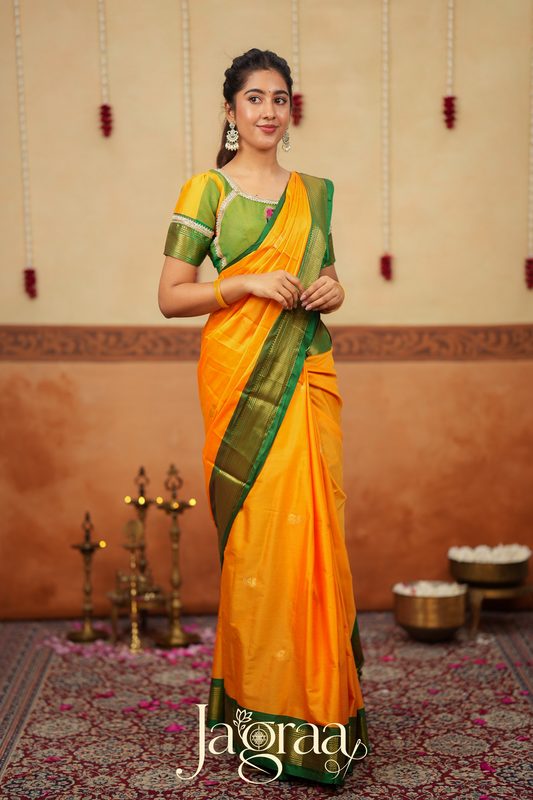 Mangala 2-In-1 Handloom Half Saree, Lehenga with Blouse