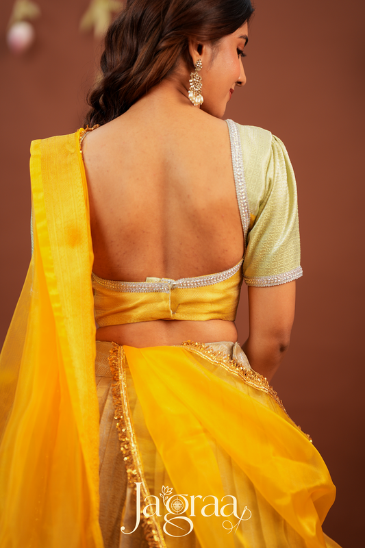 Pagnahasta | Golden Silk Designer Lehenga Set
