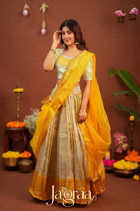 Pagnahasta | Golden Silk Designer Lehenga Set