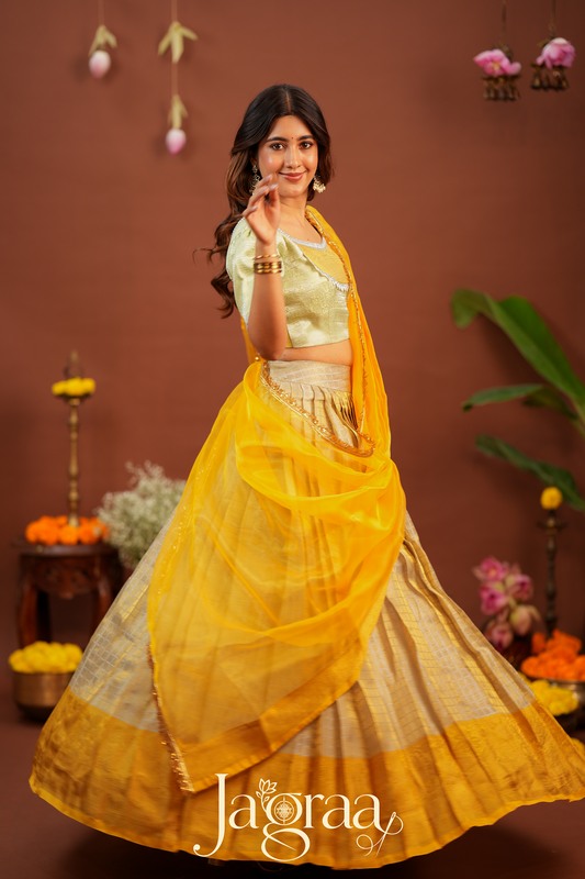 Pagnahasta | Golden Silk Designer Lehenga Set
