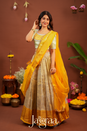 Pagnahasta | Golden Silk Designer Lehenga Set