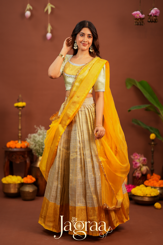 Pagnahasta | Golden Silk Designer Lehenga Set