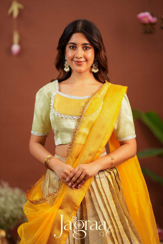 Pagnahasta | Golden Silk Designer Lehenga Set