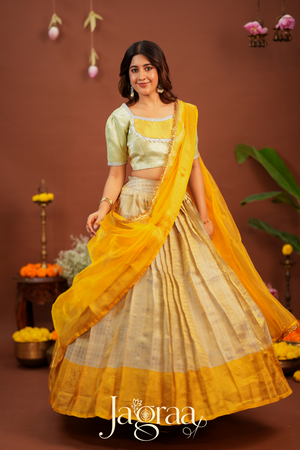 Pagnahasta | Golden Silk Designer Lehenga Set