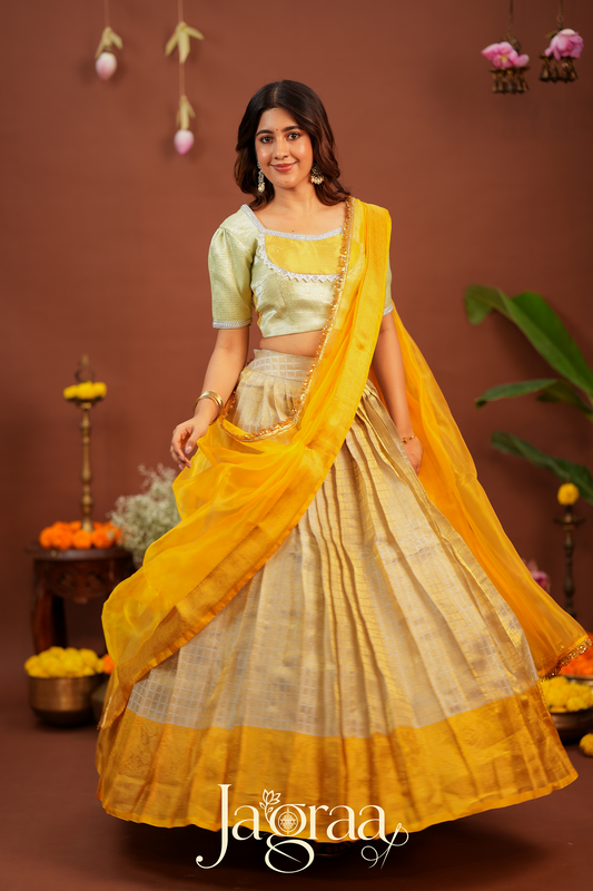 Pagnahasta | Golden Silk Designer Lehenga Set