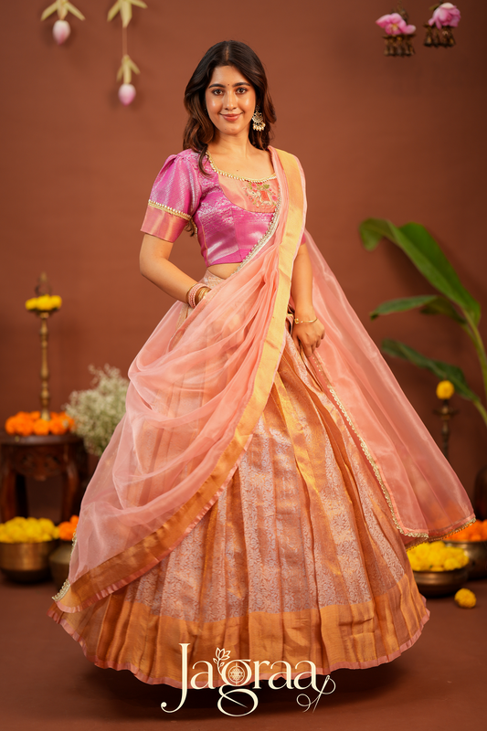 Pagnani | Premium Tissue Silk Pink Lehenga Set