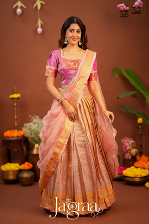 Pagnani | Premium Tissue Silk Pink Lehenga Set