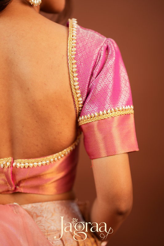 Pagnani | Premium Tissue Silk Pink Lehenga Set