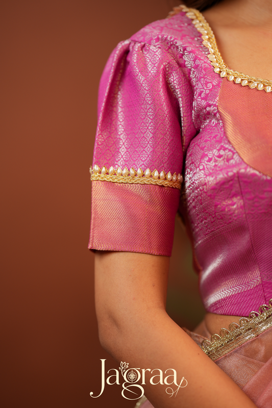 Pagnani | Premium Tissue Silk Pink Lehenga Set