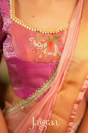 Pagnani | Premium Tissue Silk Pink Lehenga Set