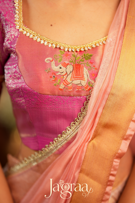 Pagnani | Premium Tissue Silk Pink Lehenga Set